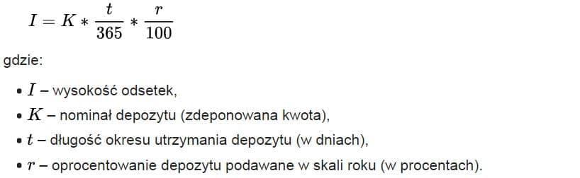 oprocentowanie depozytów wzór