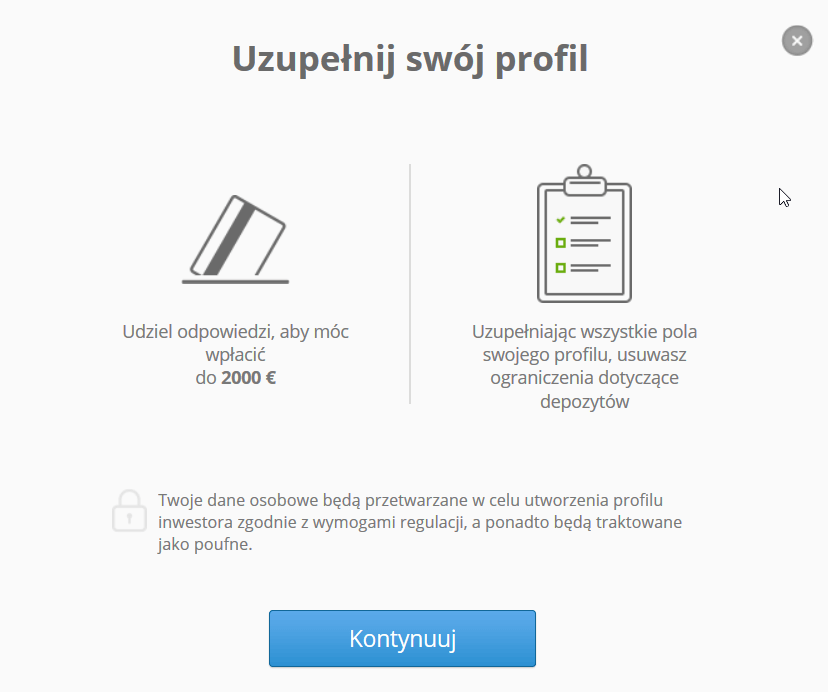 eToro formularz weryfikacji danych