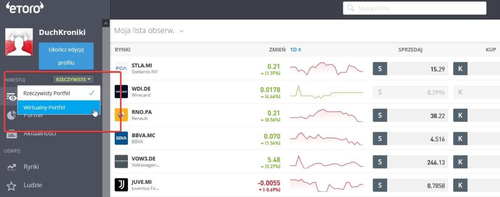Jak założyć wirtualne konto demo w eToro